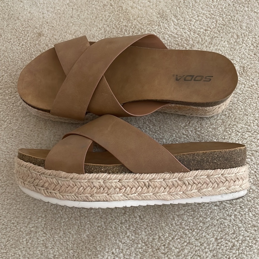 Soda platform espradrille, open toe sandal